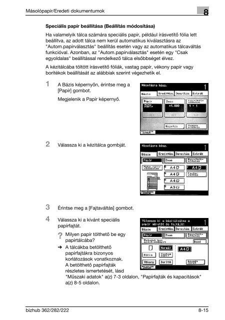 Konica Minolta Bizhub 222 Felhasználói kézikönyv - GRAPHAX.HU ...