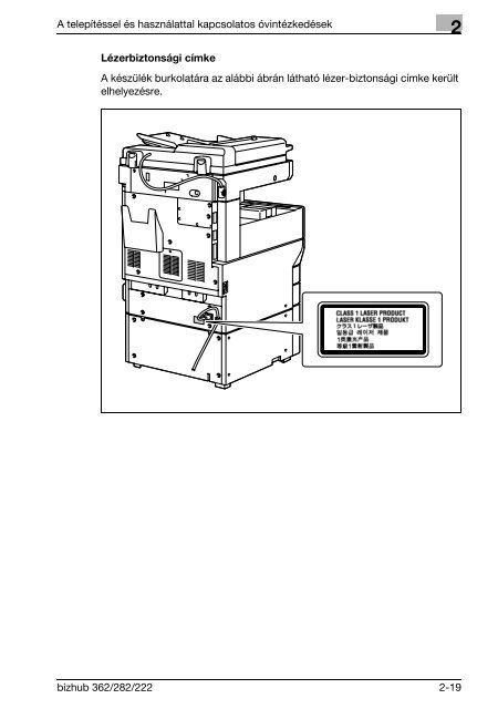 Konica Minolta Bizhub 222 Felhasználói kézikönyv - GRAPHAX.HU ...