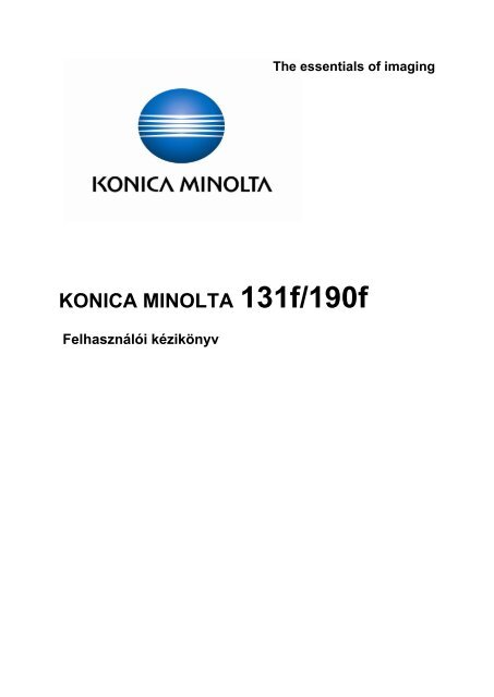 KONICA MINOLTA 190F Felhasználói kézikönyv letöltése