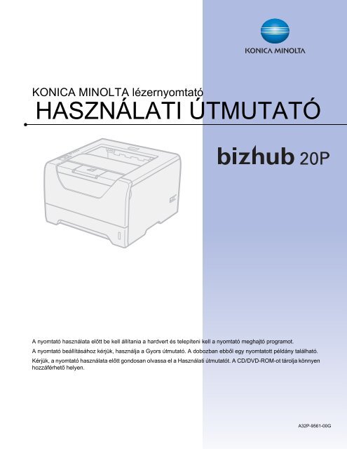 Konica Minolta Bizhub 20P Használati útmutató letöltése