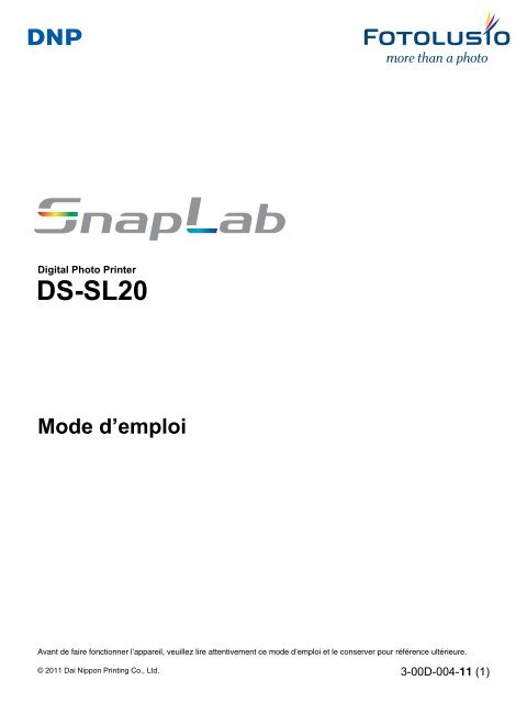 Mode d'emploi DS-SL20 - GraphicArt AG