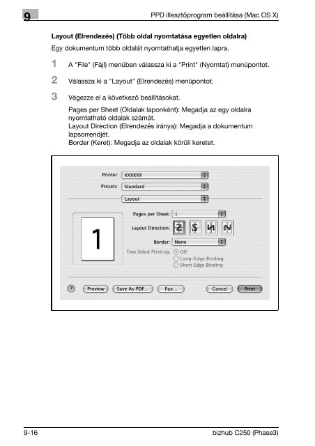 Konica Minolta Bizhub C250 Print kézikönyv - GRAPHAX.HU ...