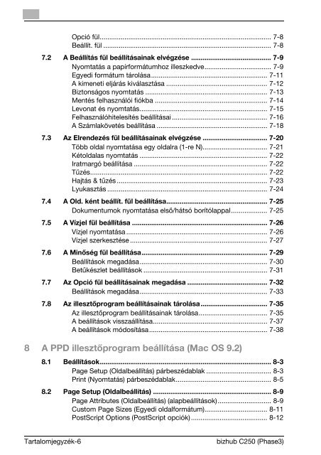 Konica Minolta Bizhub C250 Print kézikönyv - GRAPHAX.HU ...