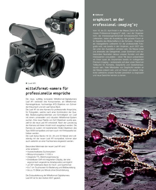 premium imaging 1-2007 | Deutsch - GraphicArt AG