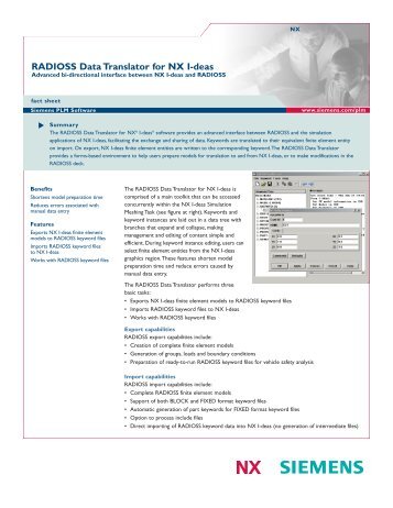 RADIOSS Data Translator for NX I-DEAS Series