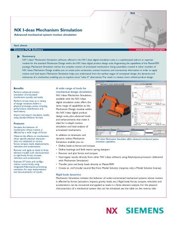 Features of Siemens NX I-DEAS
