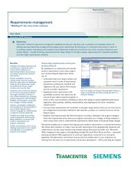 Teamcenter's requirements management fact sheet