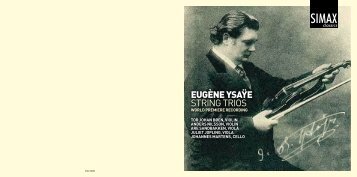 EUGÈNE YSAŸE STRING TRIOS - Grappa Musikkforlag