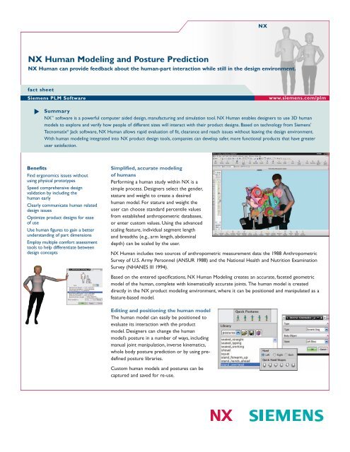 NX Human Modeling and Posture Prediction