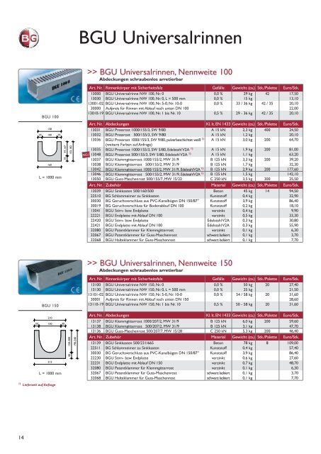 Preisliste 2012.indd - BG Graspointner GmbH & Co KG