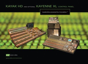 Kayak HD and Optional Kayenne XL Control Panel - Grass Valley
