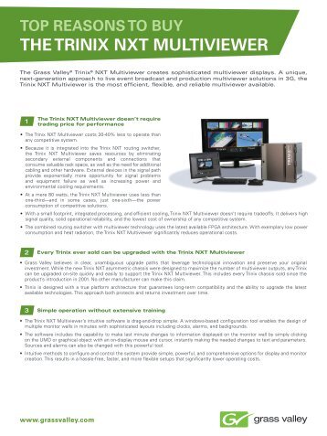 Top Reasons to Buy the Trinix NXT Multiviewer - Grass Valley