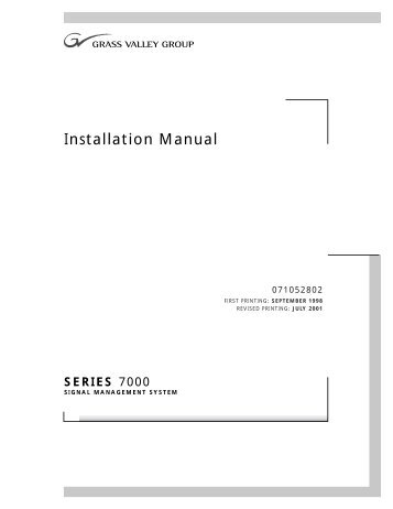 Series 7000 Installation Manual - Grass Valley