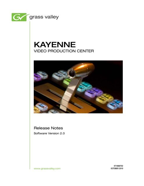 Kayenne v2.0 Release Notes - Grass Valley