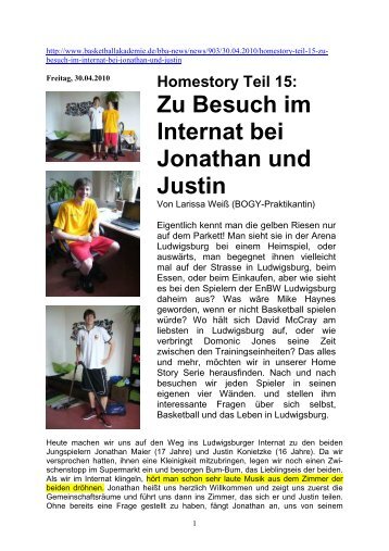 Zu Besuch im Internat bei Jonathan und Justin - Gratis Webserver