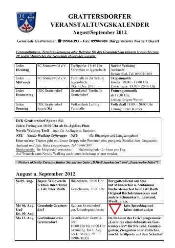 GRATTERSDORFER VEREINSKALENDER