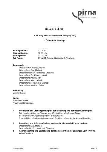 N iederschrift - GRAUPA-online.de