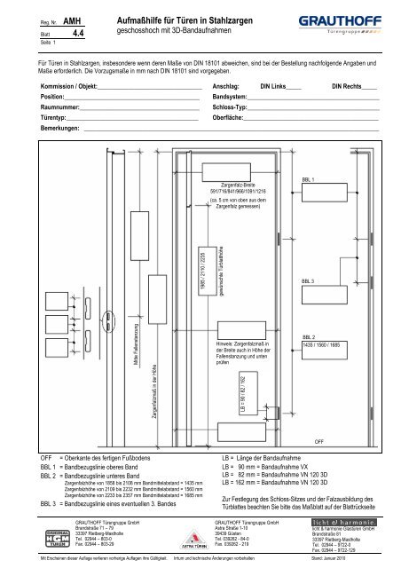 4.4 Aufmaßhilfe für Türen in Stahlzargen - Grauthoff