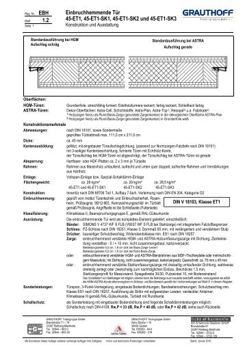 1.2 Einbruchhemmende Tür 45-ET1, 45-ET1-SK1, 45 ... - Grauthoff