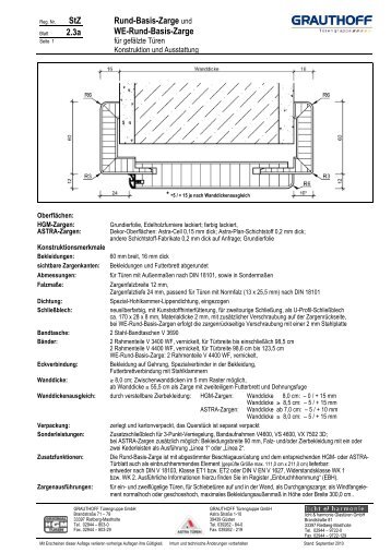 StZ 2.3a Rund-Basis-Zarge und WE-Rund-Basis-Zarge - Grauthoff