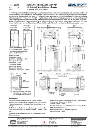 7.4 ASTRA Rund-Basis-Zarge „Softline“ mit Seitenteil ... - Grauthoff