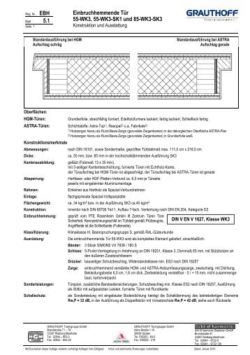 5.1 Einbruchhemmende Tür 55-WK3, 55-WK3-SK1 und ... - Grauthoff