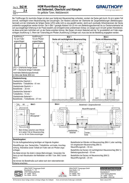 2.4 HGM Rund-Basis-Zarge mit Seitenteil, Oberlicht und ... - Grauthoff