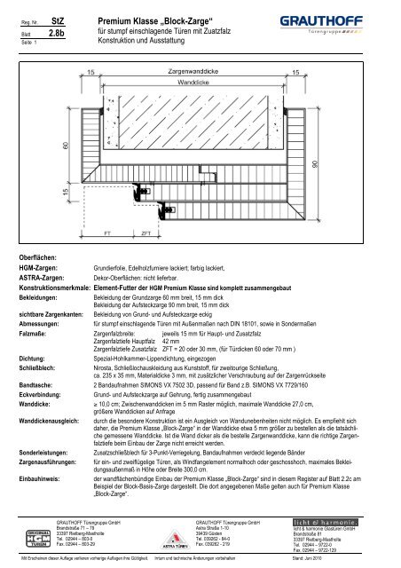 StZ 2.8a Premium Klasse „Block-Zarge“ - Grauthoff