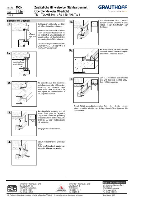 11.1a Montageanleitung Stahlzarge mit Türblatt zum ... - Grauthoff