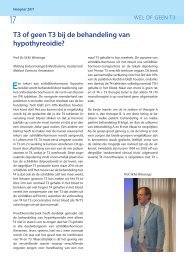 T3 of geen T3 bij de behandeling van hypothyreoidie?
