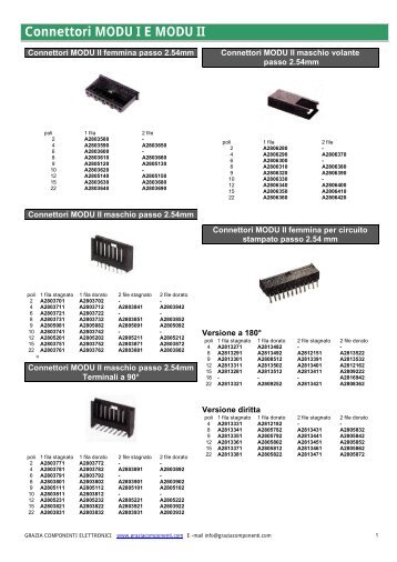 Connettori MODU I E MODU II - Grazia Componenti Elettronici