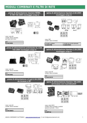 moduli combinati e filtri di rete - Grazia Componenti Elettronici