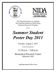 Summer Student Poster Day 2011 - National Institute on Aging