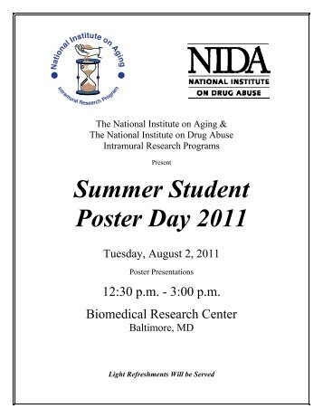 Summer Student Poster Day 2011 - National Institute on Aging