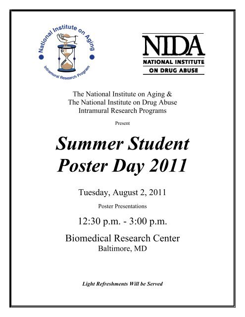 Summer Student Poster Day 2011 - National Institute on Aging