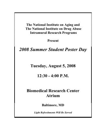 Student Poster Day - National Institute on Aging