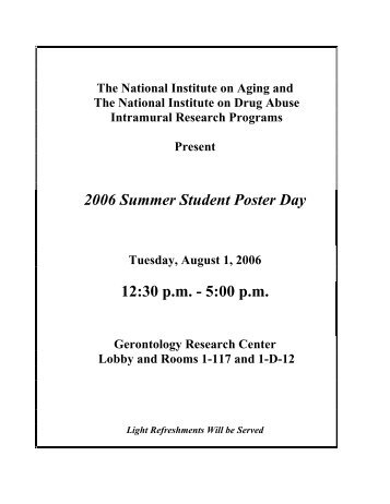 Student Poster Day - National Institute on Aging