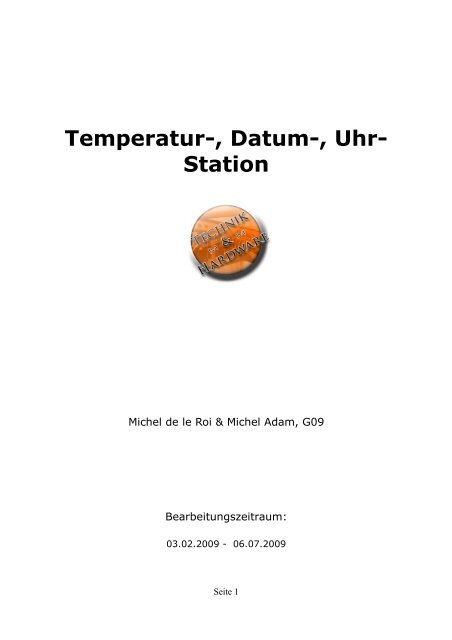 Temperatur-, Datum-, Uhr- Station - Berufliche Schule Husum