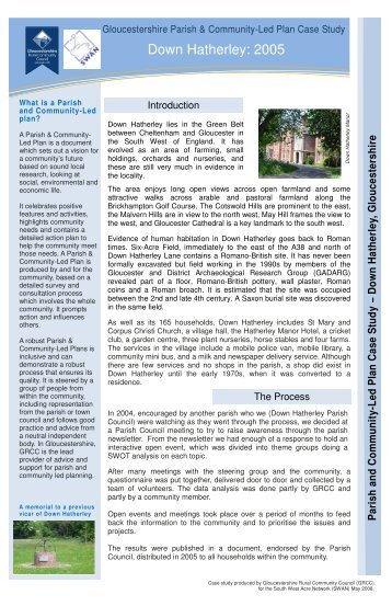 Down Hatherley: 2005 - Gloucestershire Rural Community Council