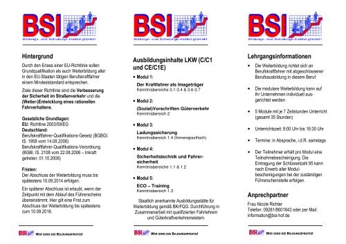 Weiterbildung für Eu-Berufskraftfahrer