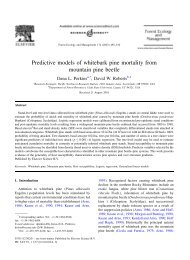 Predictive models of whitebark pine mortality from mountain pine ...