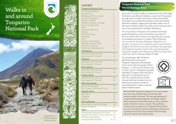Walks in and around Tongariro National Park - Department of ...
