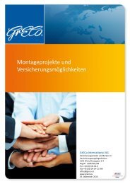 Montageprojekte und Versicherungsmöglichkeiten - GrECo