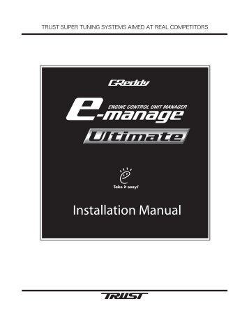 e-Manage Ultimate Installation Manual - GReddy