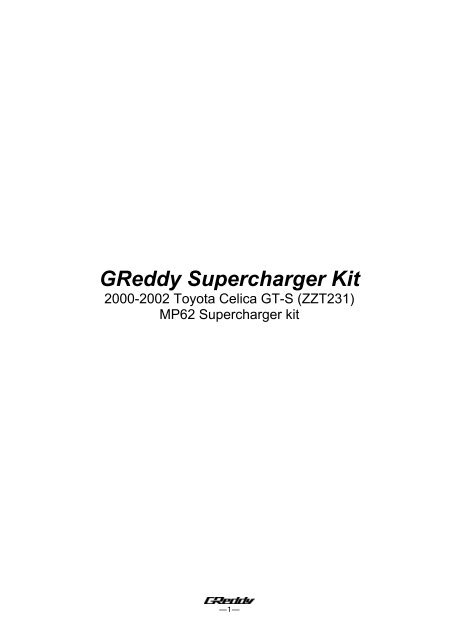 GReddy Supercharger Kit