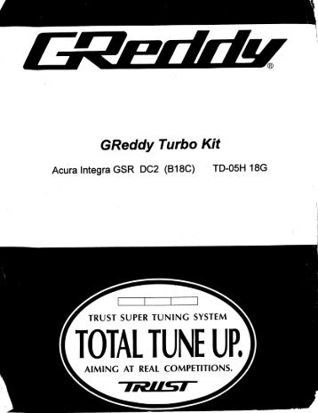 1996-99 Acura Integra LS RS / TD05-18G - GReddy