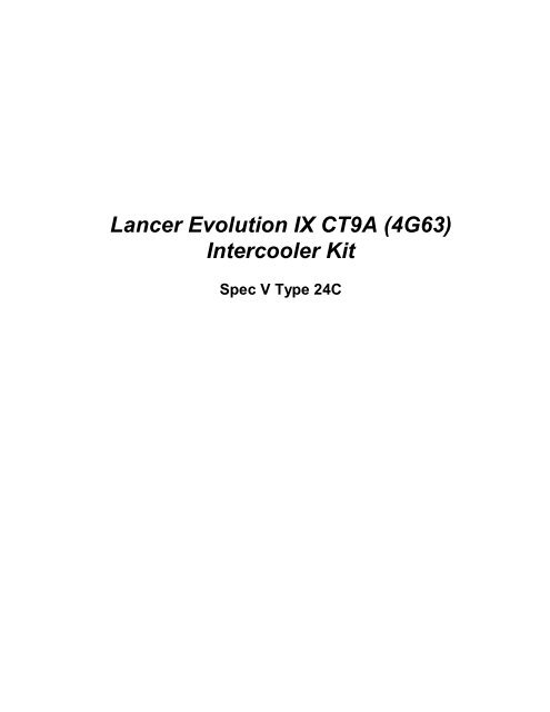 Lancer Evolution IX CT9A (4G63) - GReddy