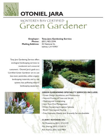 Tony Jara - The Monterey Bay Green Gardener Program