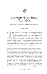 Learned Hand Sings, Part One: Liner Notes for - The Green Bag
