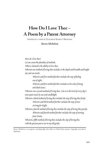 How Do I Love Thee ? A Poem by a Patent Attorney - The Green Bag